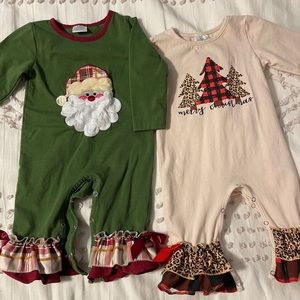 Set of 2 baby girls Christmas outfits